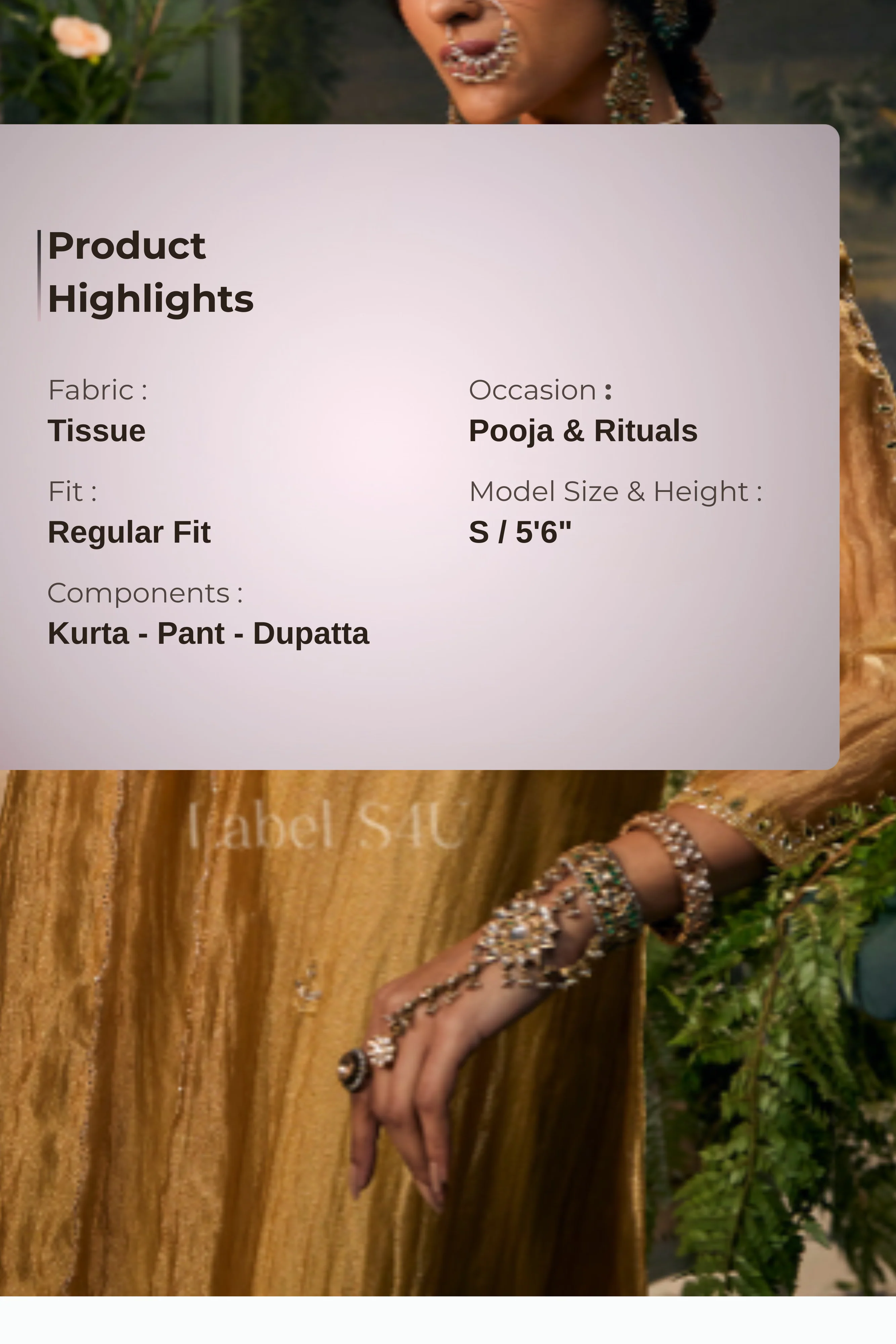 Mehek Mustard Tissue-Anarkali Set - Image 5