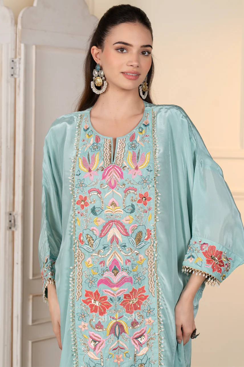 Alaya Embellished Kaftan Co-ord Set - Image 2