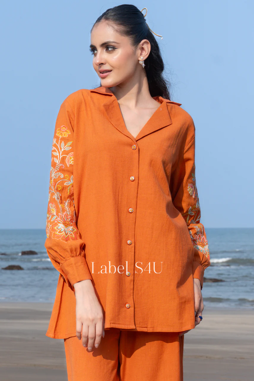 Amber Embroidered Cotton Co-ord Set - Image 5