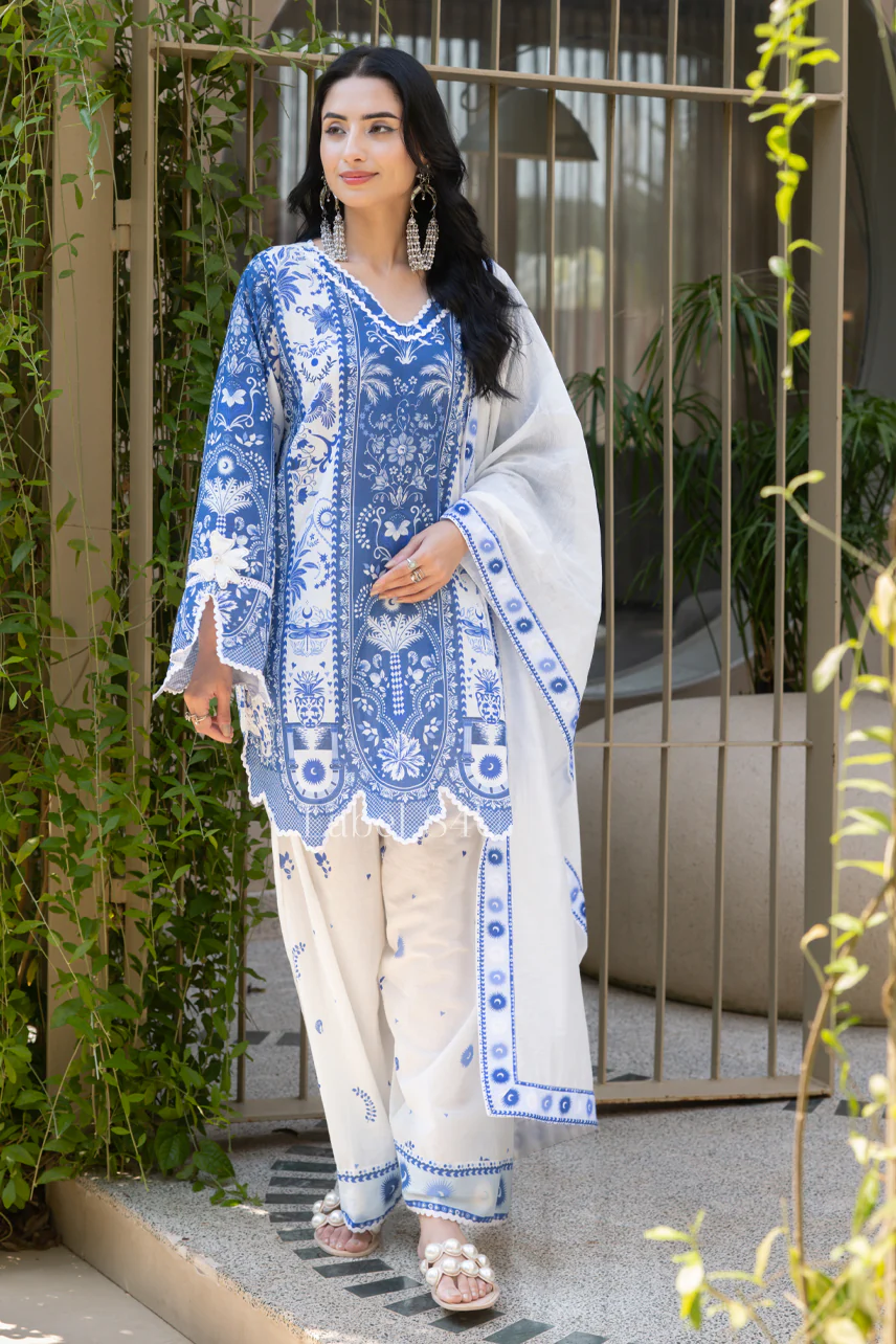 Azure Lacework Farshi Salwar Set