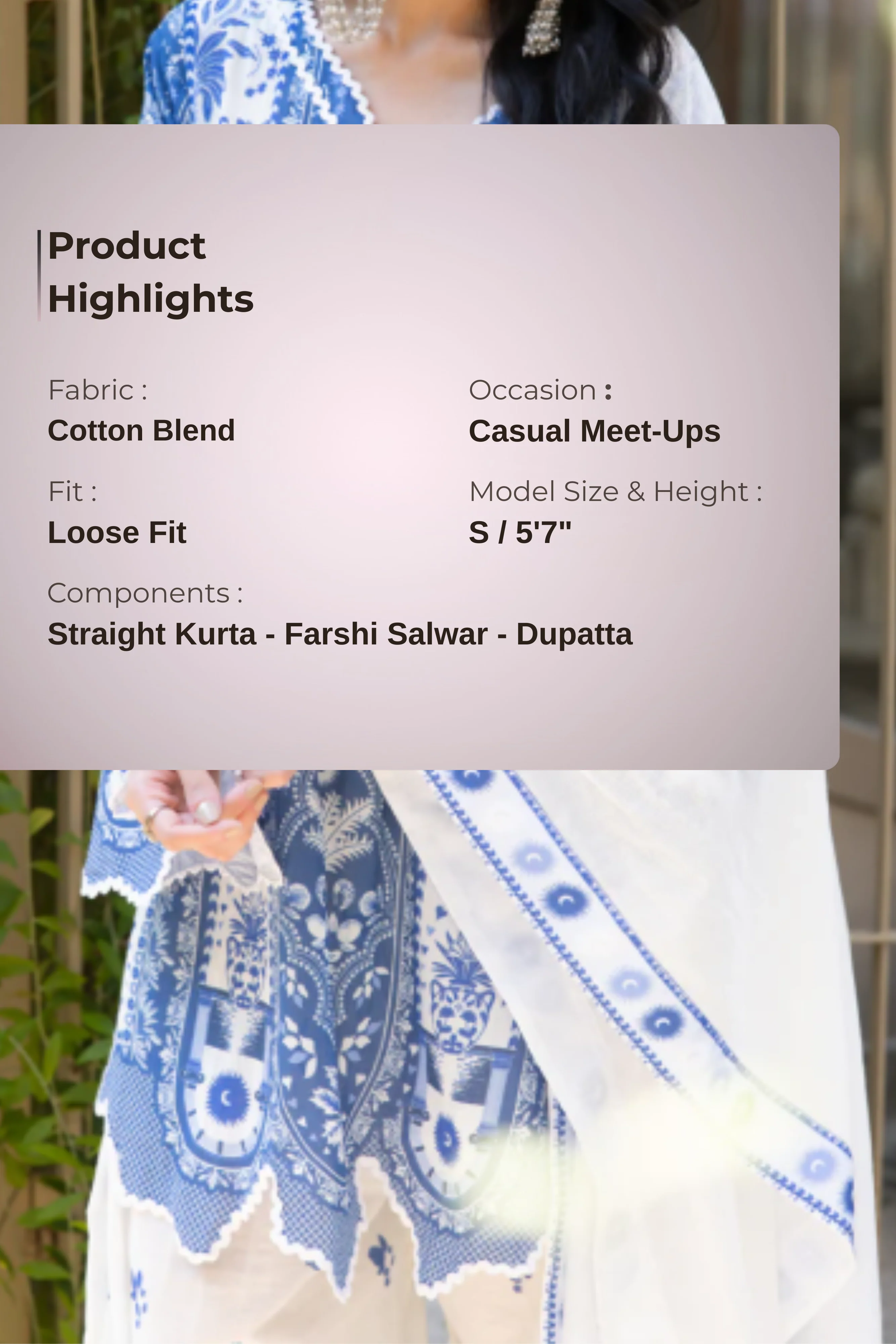 Azure Lacework Farshi Salwar Set - Image 5