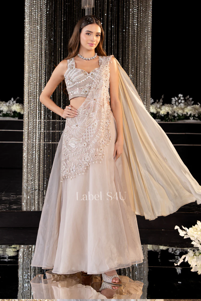 Beige Grace-Partywear Lehenga - Image 2