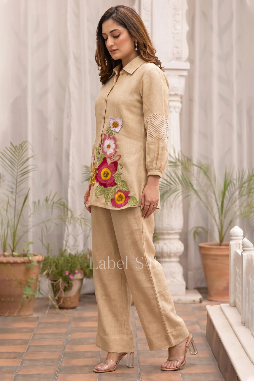 Beige Whisper Floral Co-Ord Set - Image 2