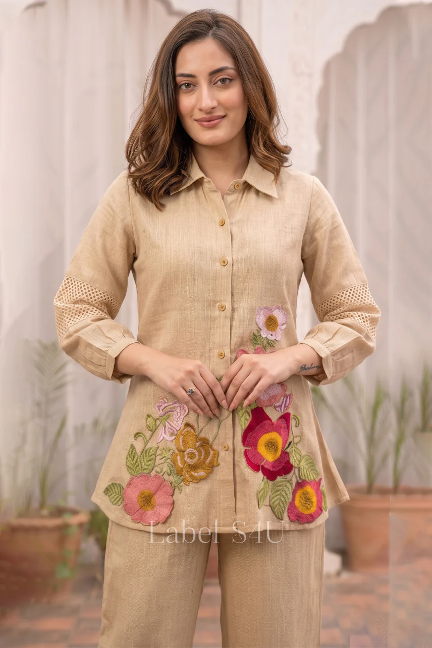 Beige Whisper Floral Co-Ord Set - Image 3