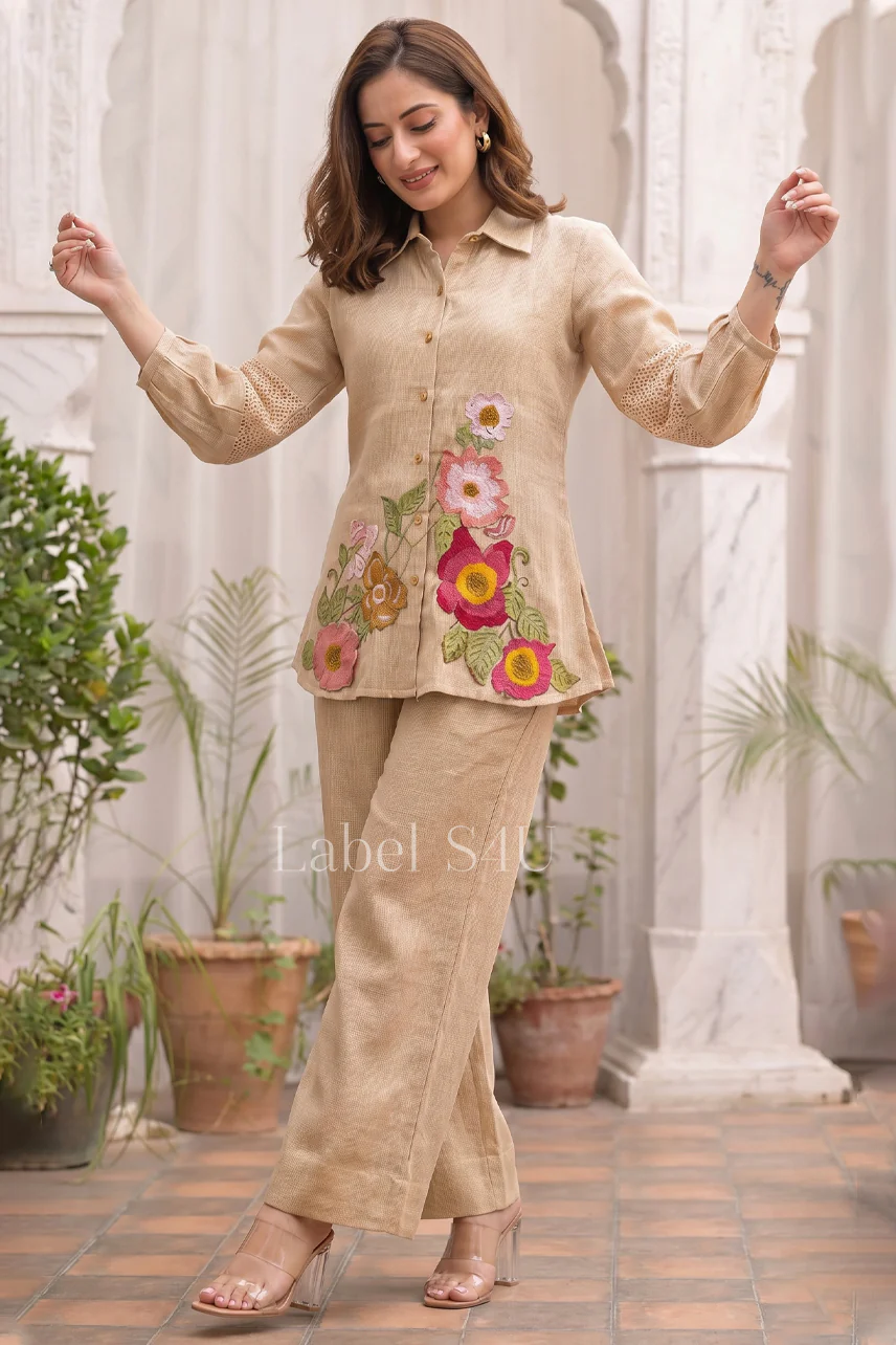 Beige Whisper Floral Co-Ord Set - Image 4