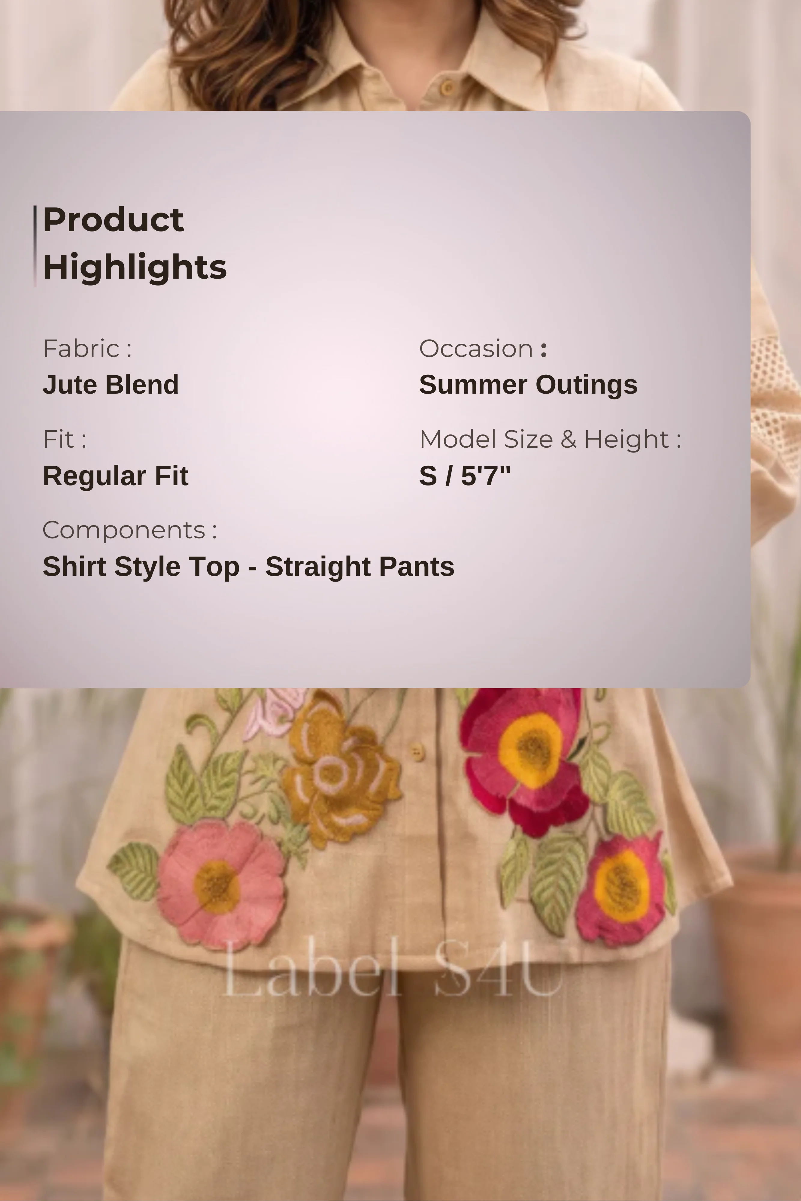 Beige Whisper Floral Co-Ord Set - Image 5