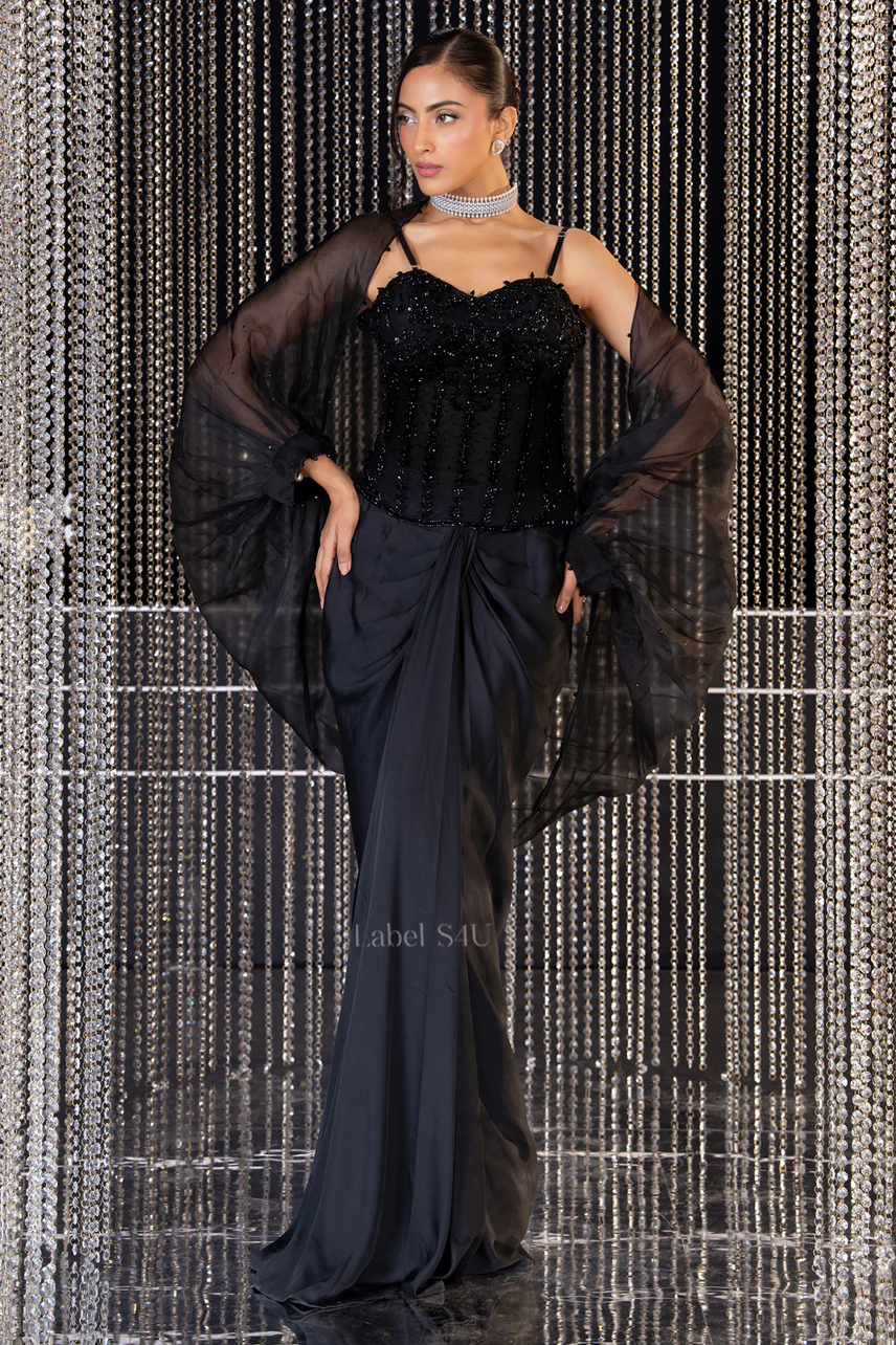 Black Obsession-Corset Skirt Set