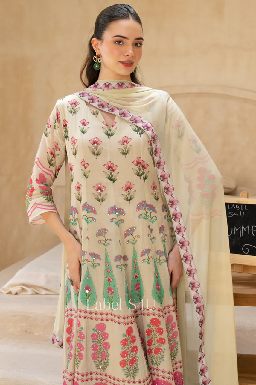 Blooming Printed Mul Anarkali Set - Image 2