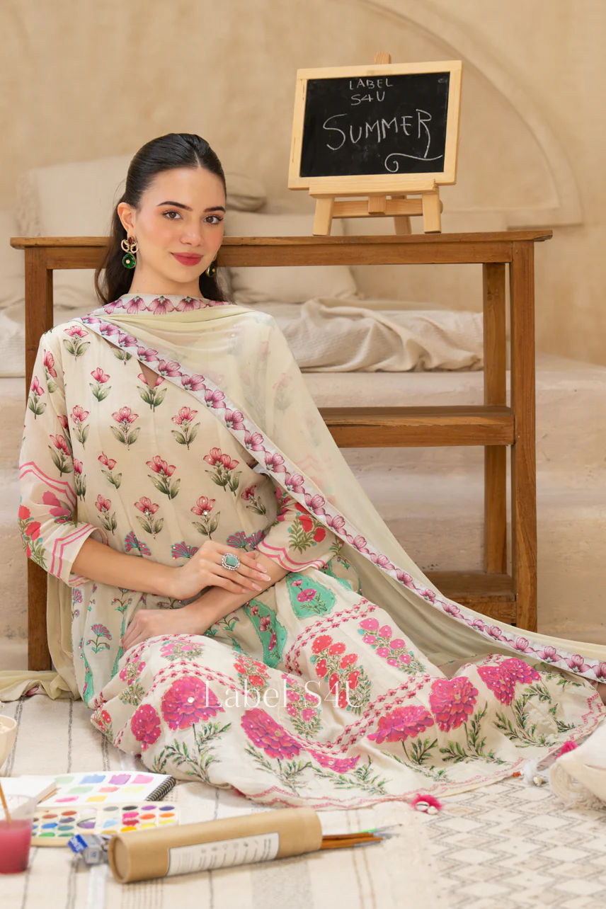 Blooming Printed Mul Anarkali Set - Image 4
