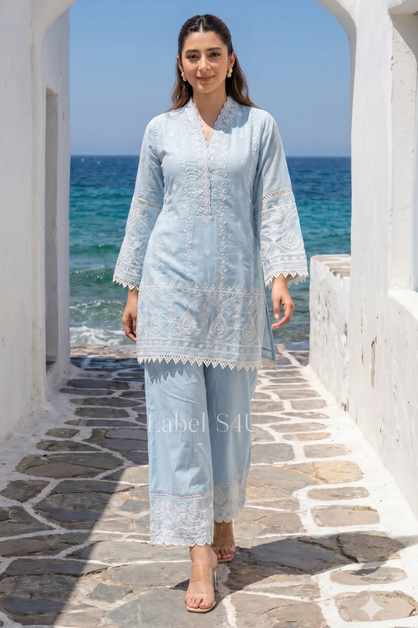 Bloomline Embroidered Cotton Co-ord Set - Image 7