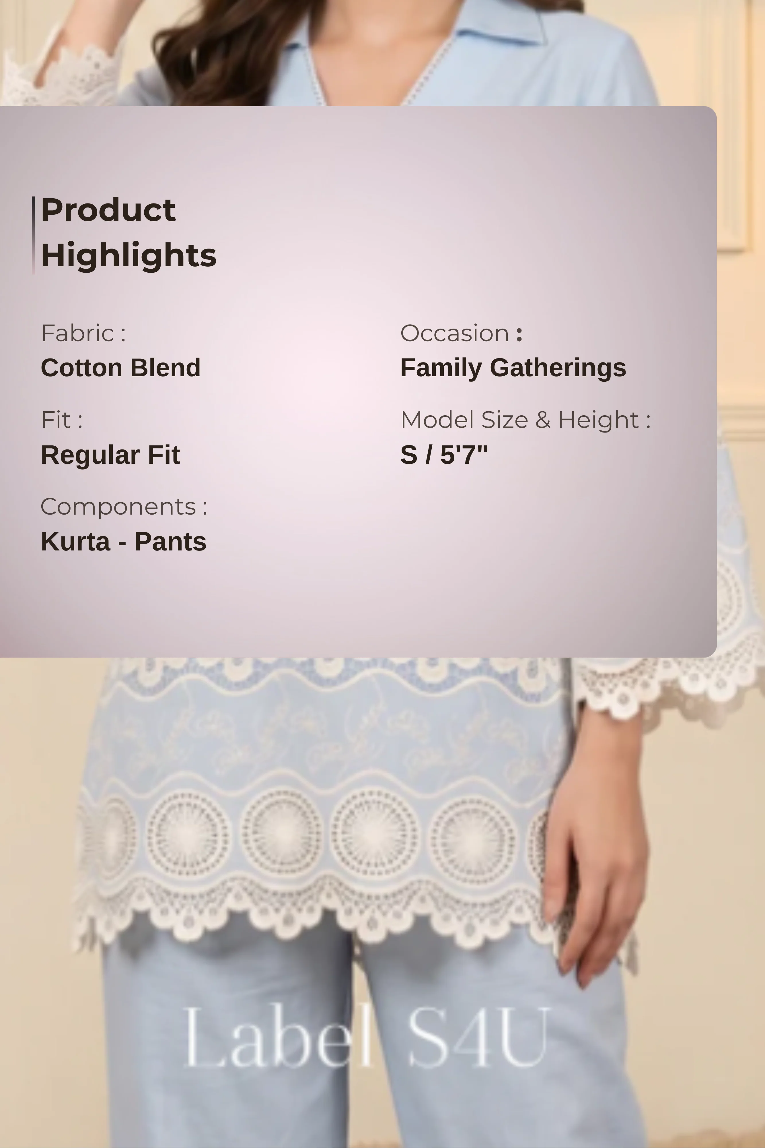 Blue Botanique Lace Co-Ord Set - Image 5