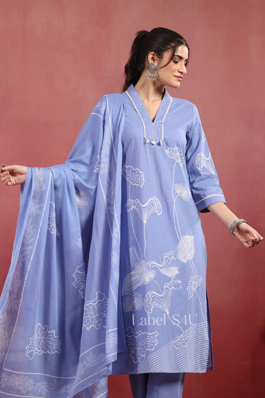 Blue Breeze Printed-Suit Set - Image 2