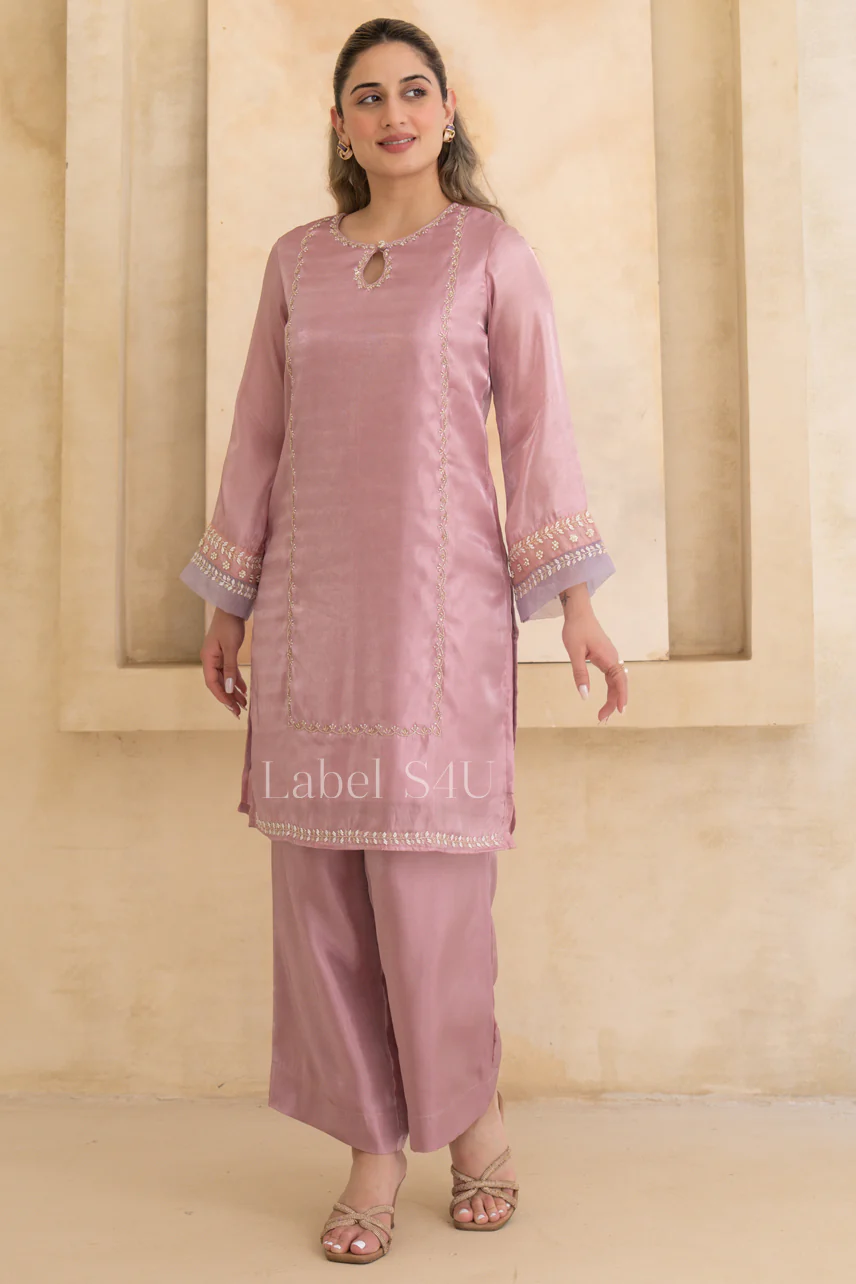Blush Embellished Tissue Co-ord Set - Image 3