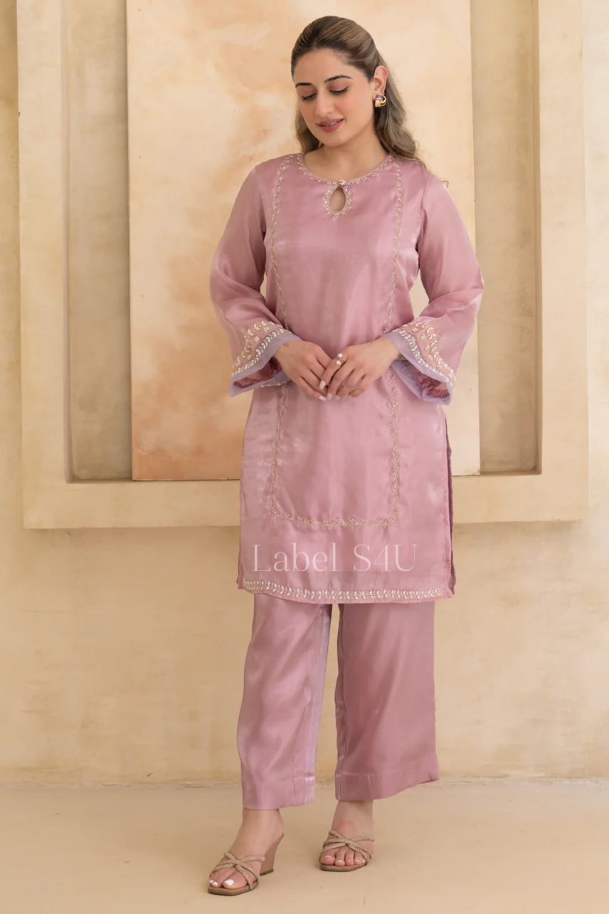 Blush Embellished Tissue Co-ord Set - Image 5