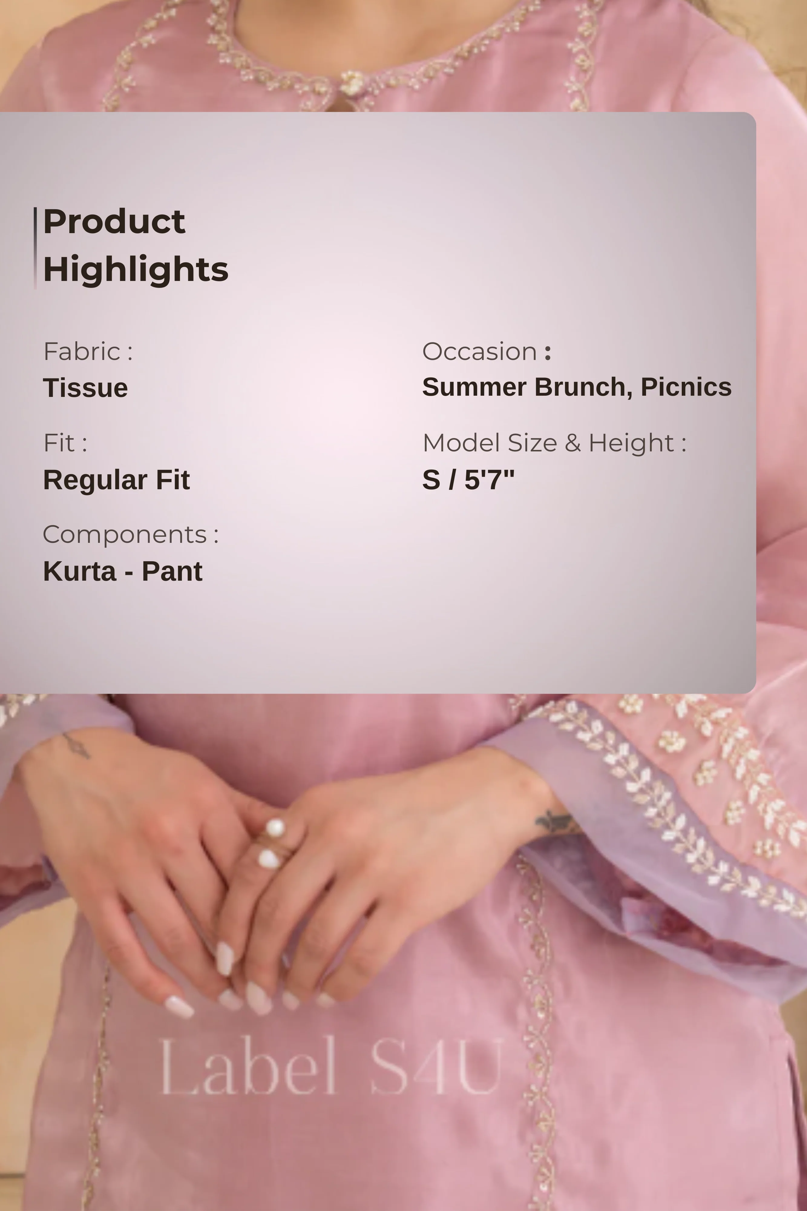 Blush Embellished Tissue Co-ord Set - Image 9