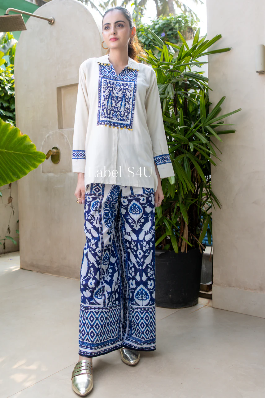 Boho Embroidered Cotton Co-ord Set