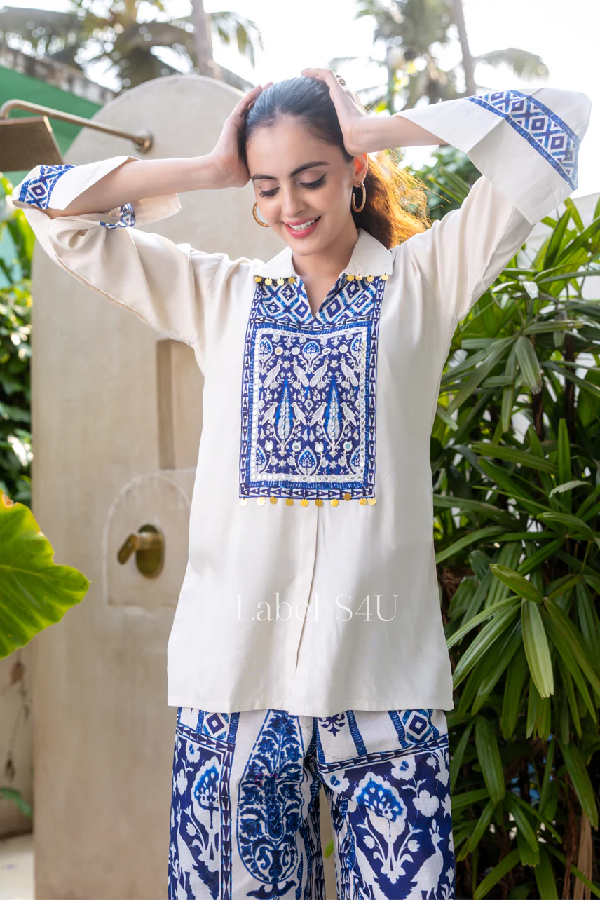 Boho Embroidered Cotton Co-ord Set - Image 3