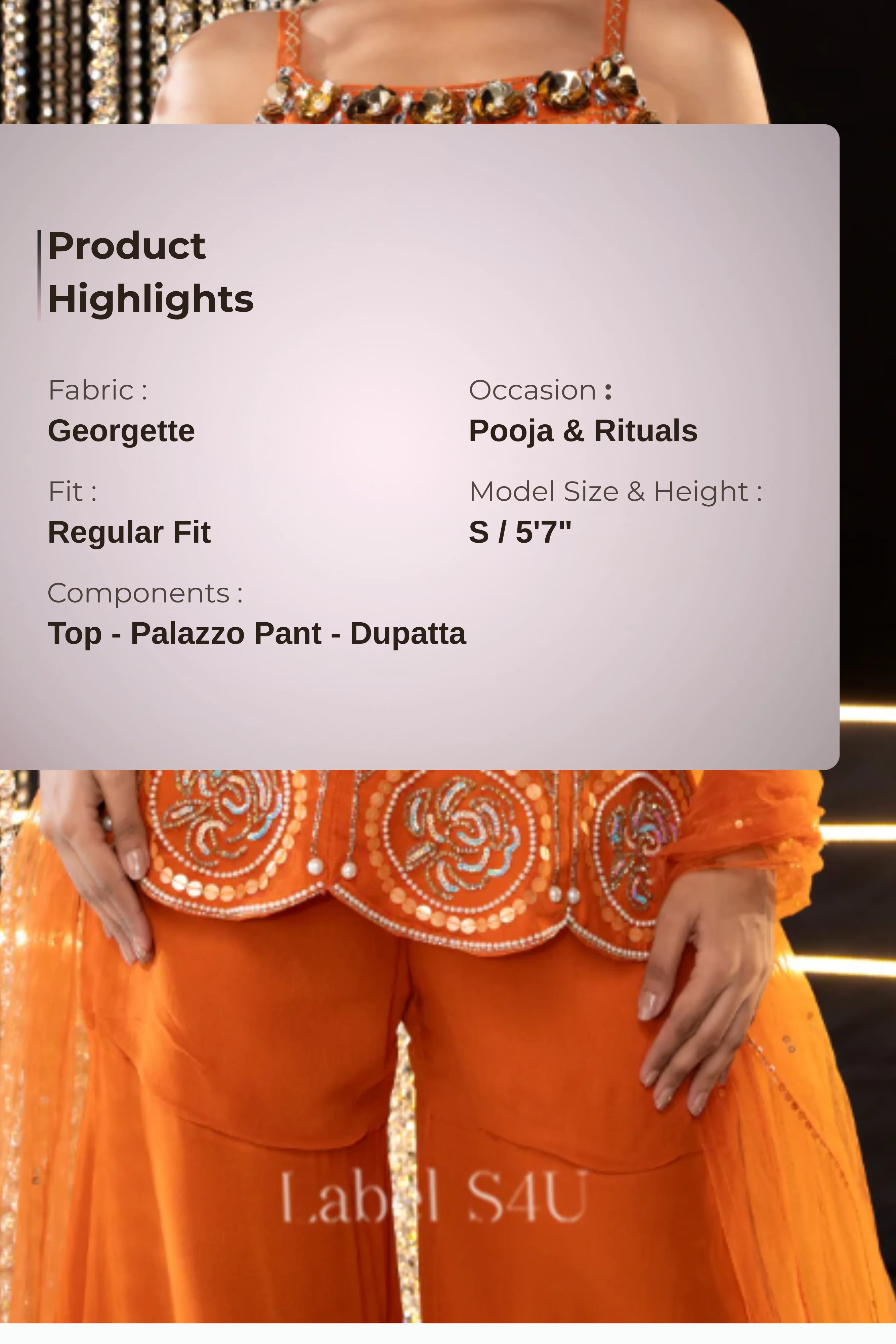 Bold in Orange-Palazzo Set - Image 4