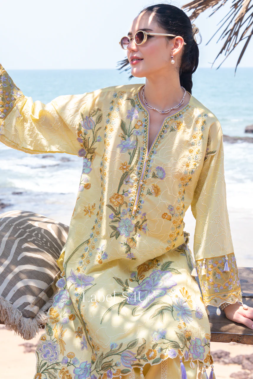Botanical Embroidered Cotton Suit Set - Image 2