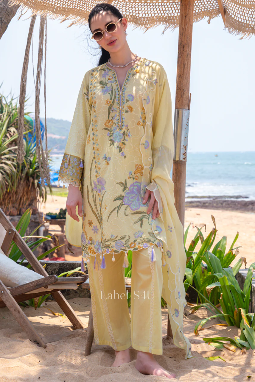 Botanical Embroidered Cotton Suit Set - Image 3