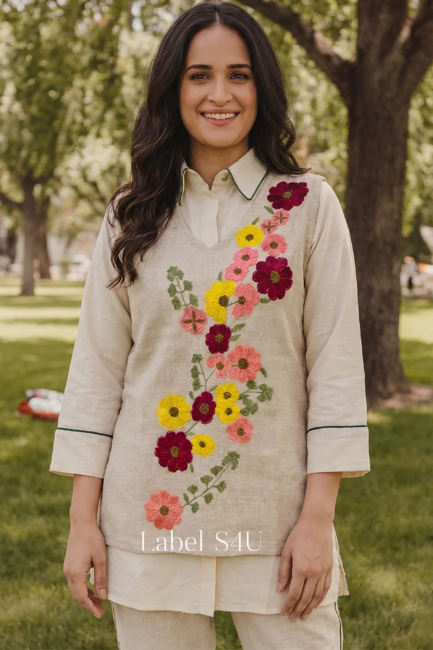 Botanique Layered Embroidered Co-Ord Set - Image 2