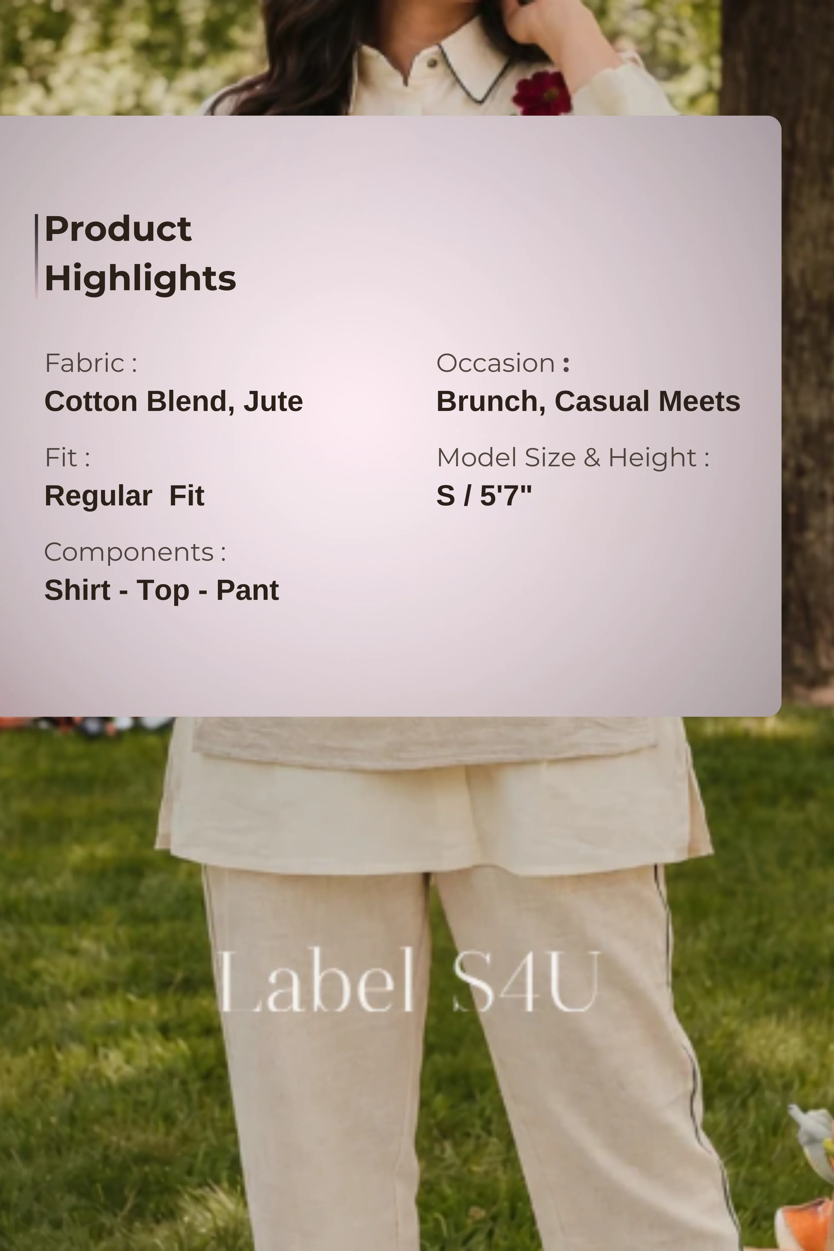 Botanique Layered Embroidered Co-Ord Set - Image 5