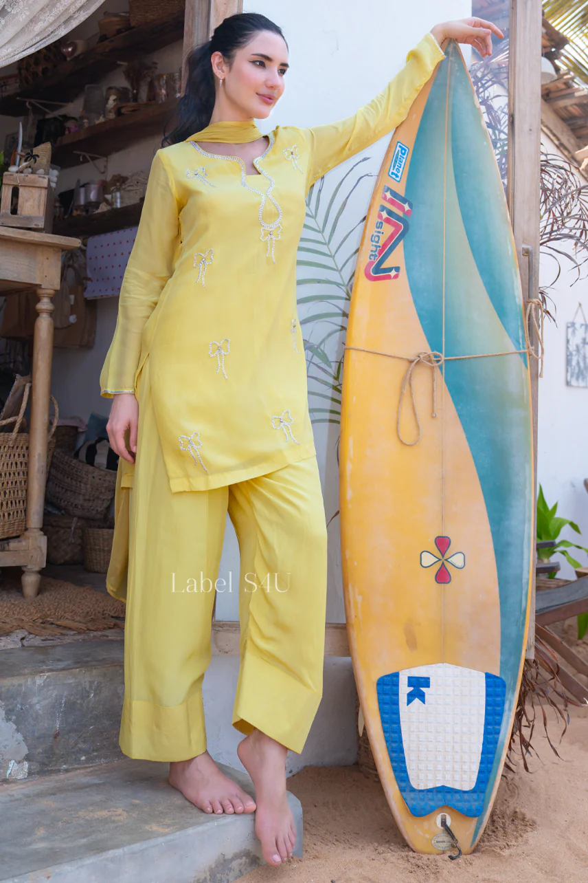 Bow Embellished Farshi Salwar Set