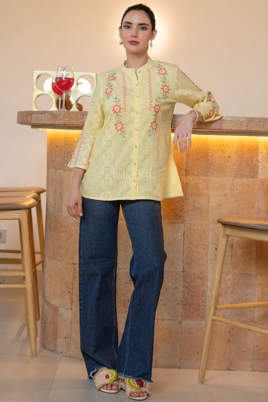 Buttercup Bloom Cotton Shirt