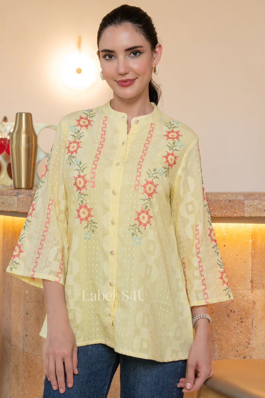 Buttercup Bloom Cotton Shirt - Image 4