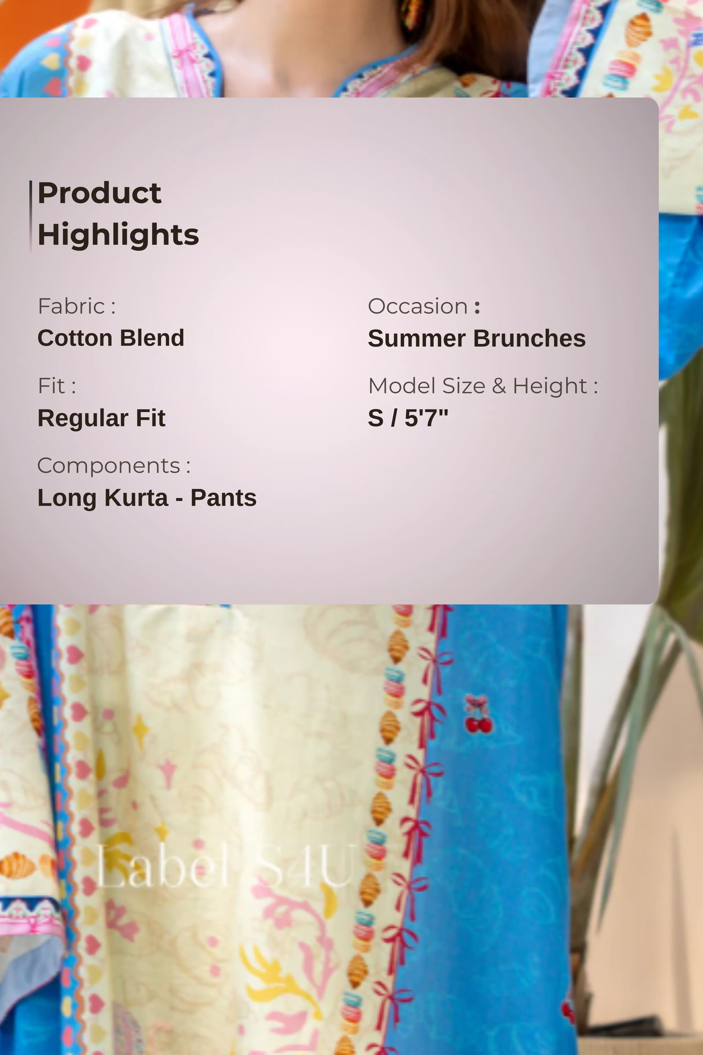Carnival Cotton Blend Kaftan Set - Image 6