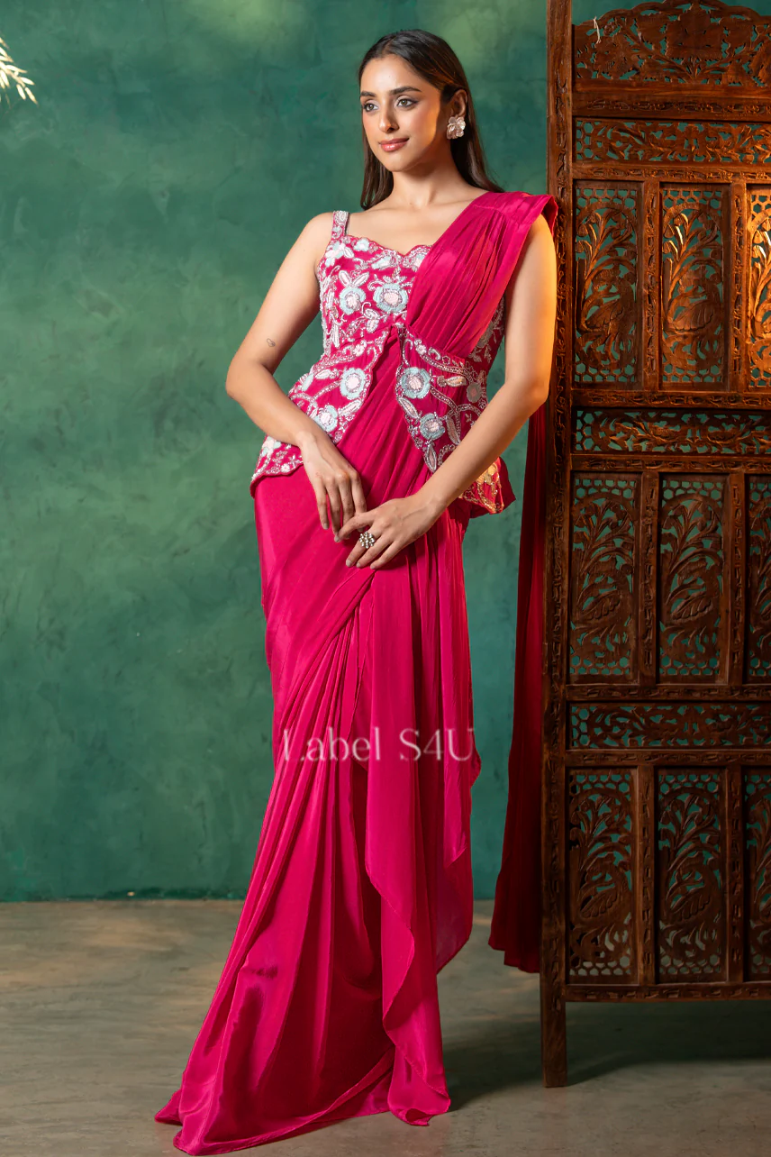 Charming-Pre Draped Saree - Image 3