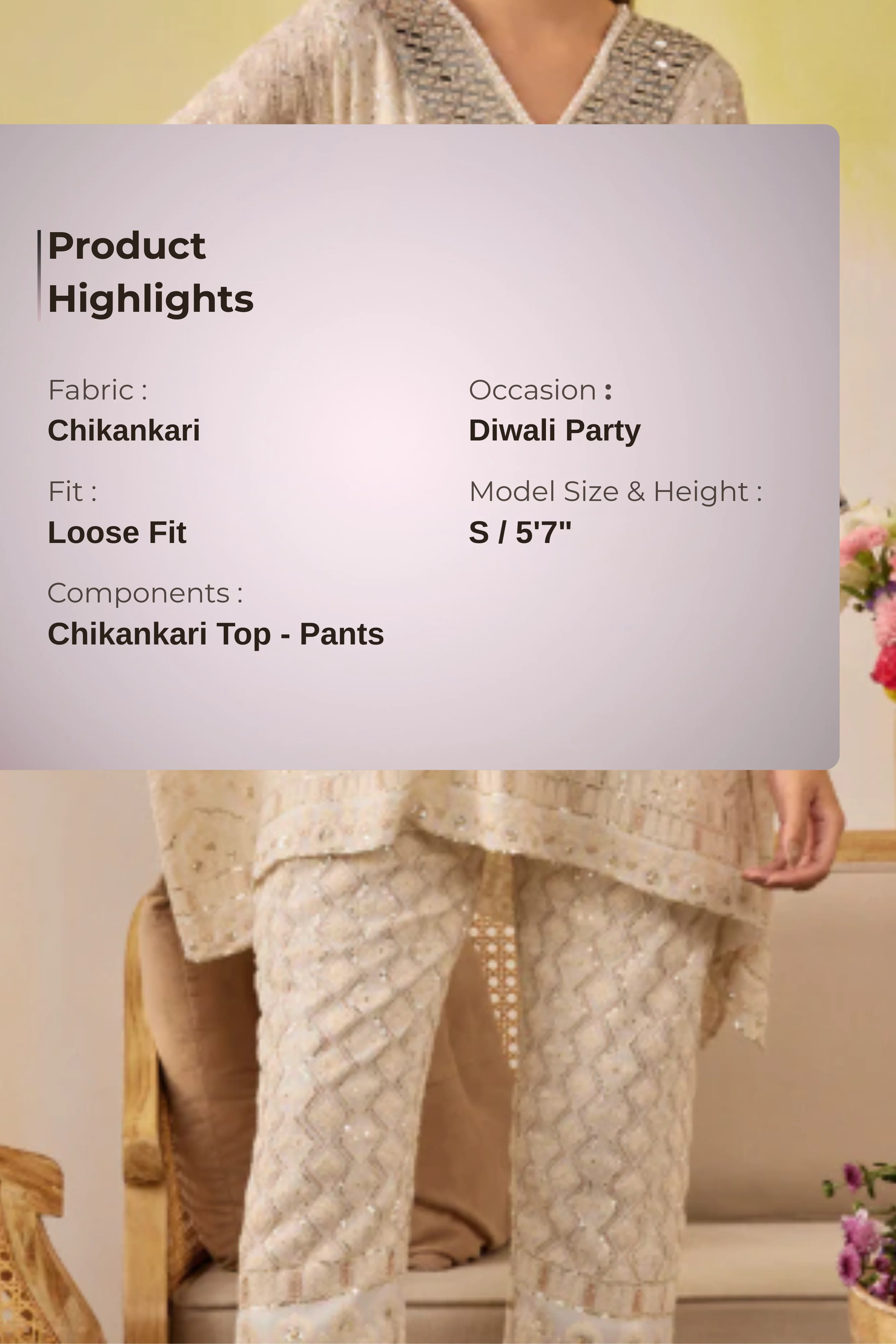 Chikankari Sparkle Fiesta Co-ord Set - Image 4