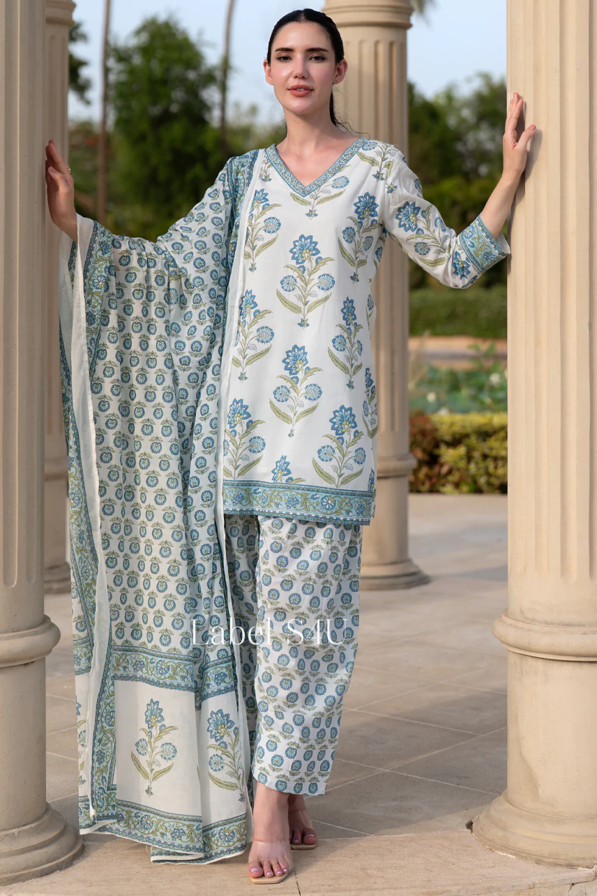 Coastal Bloom Printed Suit Set - Image 3