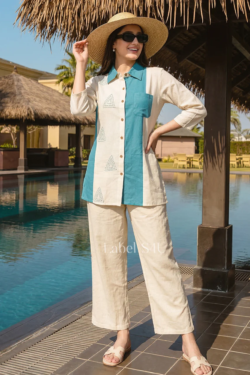 Contrast Cotton-Co-ord Set - Image 3