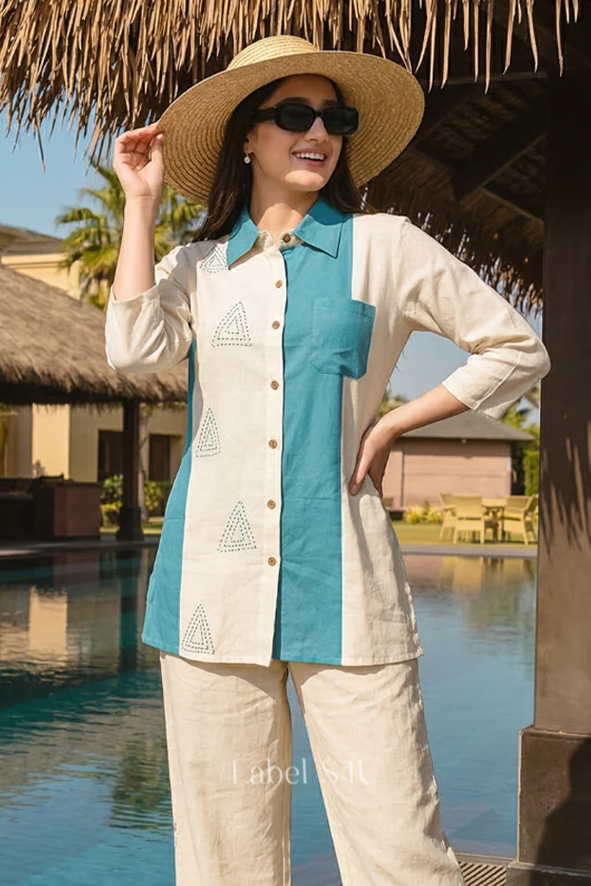 Contrast Cotton-Co-ord Set - Image 4
