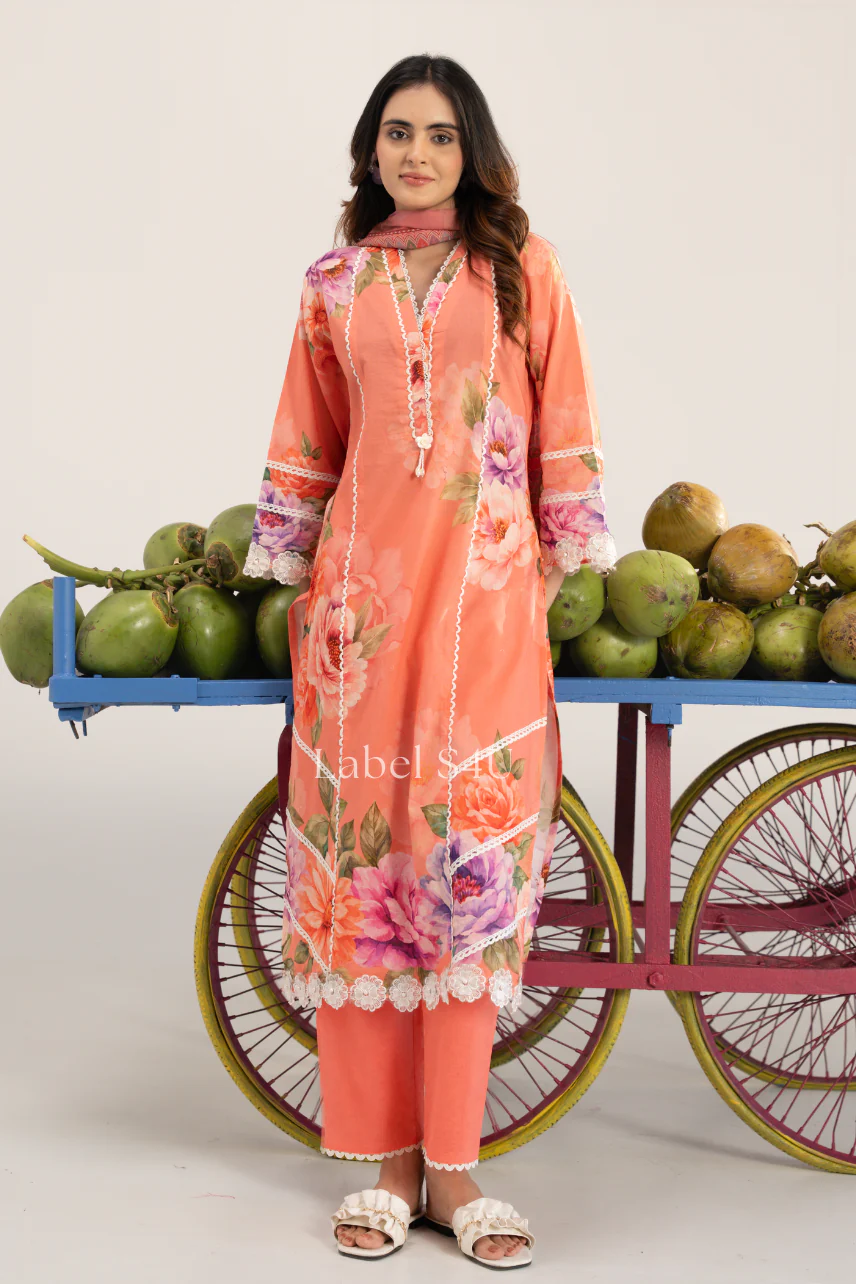 Cotton Floral Printed Suit Set - Image 3