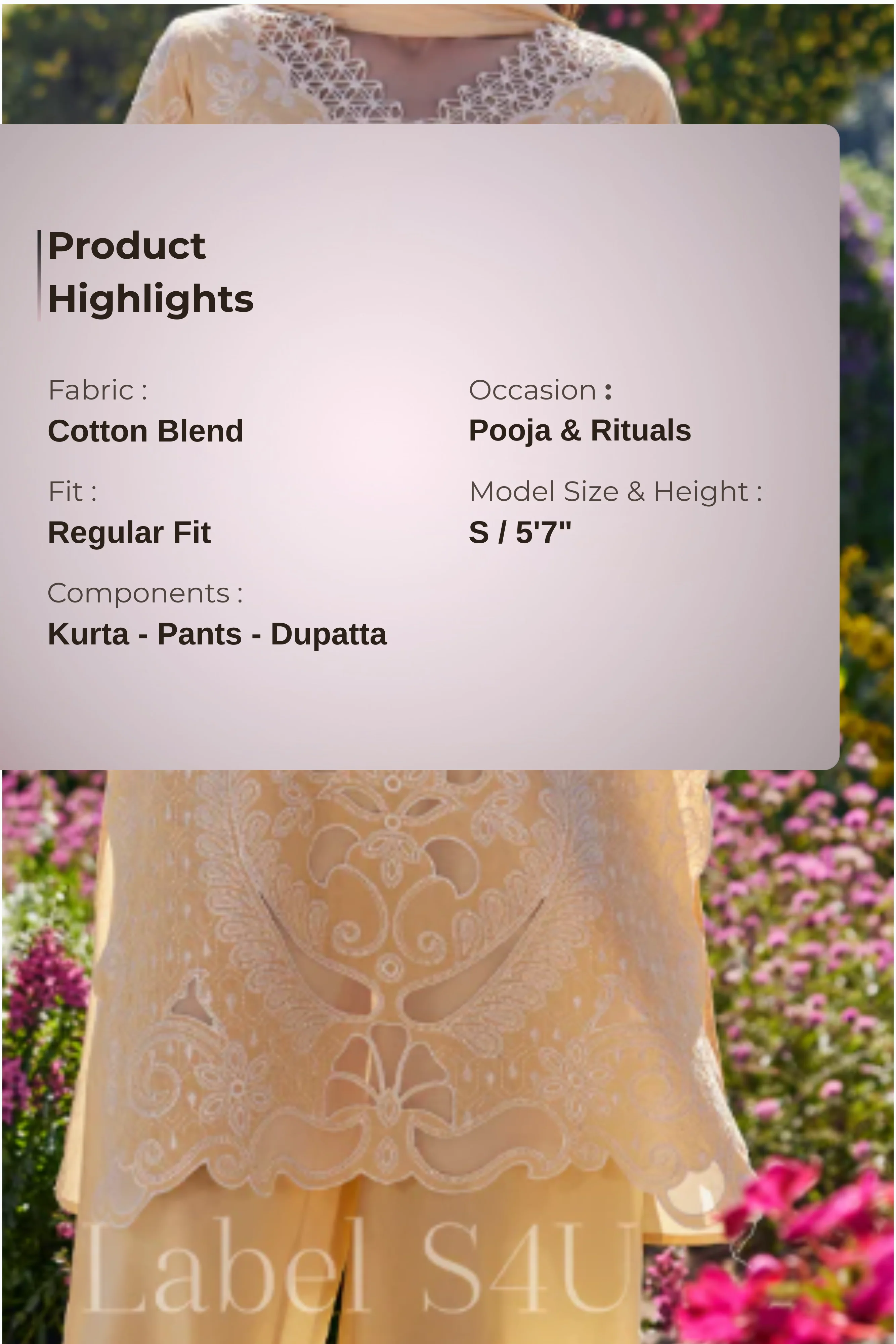 Daylight Cutwork Cotton Suit Set - Image 5
