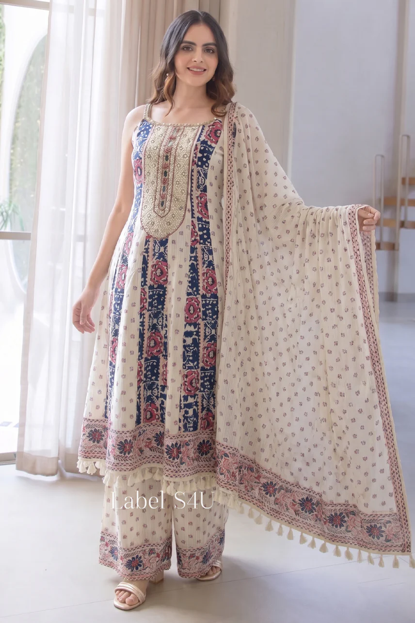 Eira Cotton Tassel Anarkali Set - Image 2