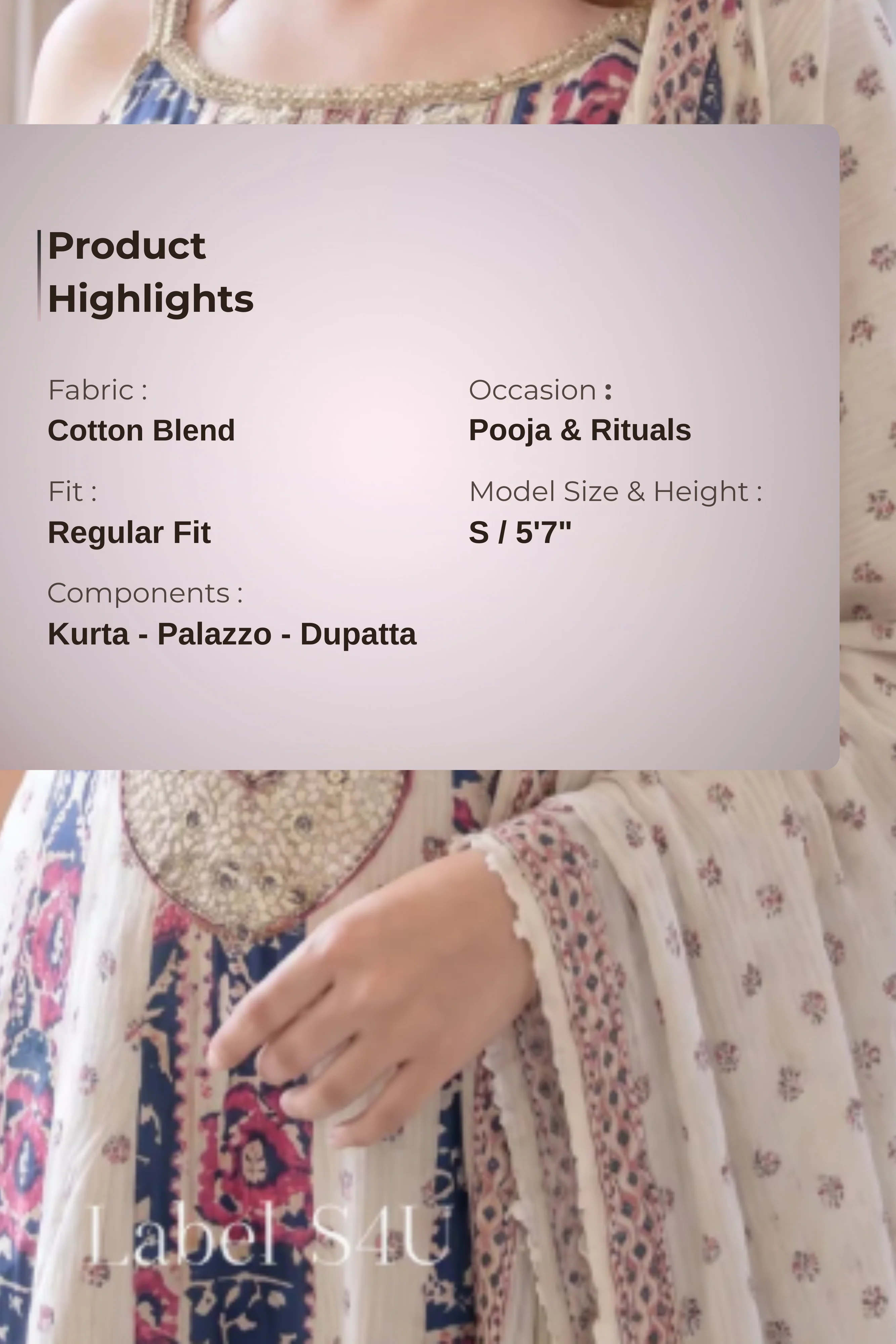 Eira Cotton Tassel Anarkali Set - Image 5