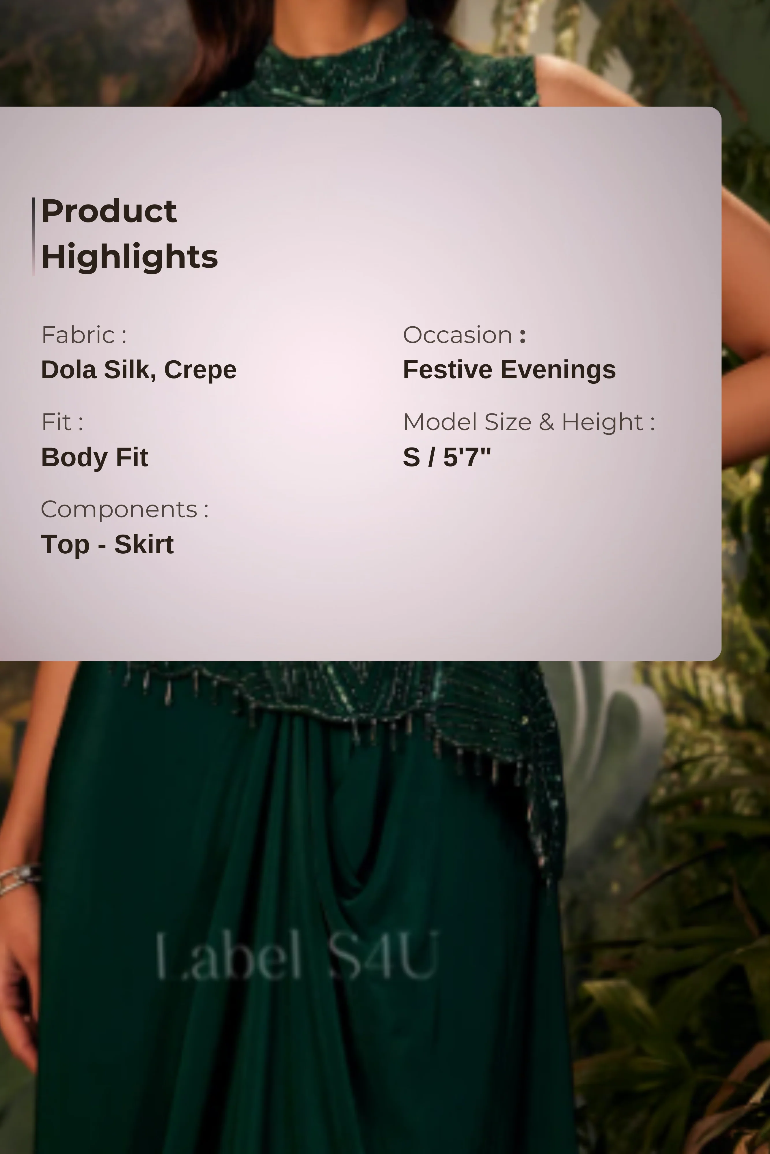Emerald Ada-Drape Skirt Set - Image 6