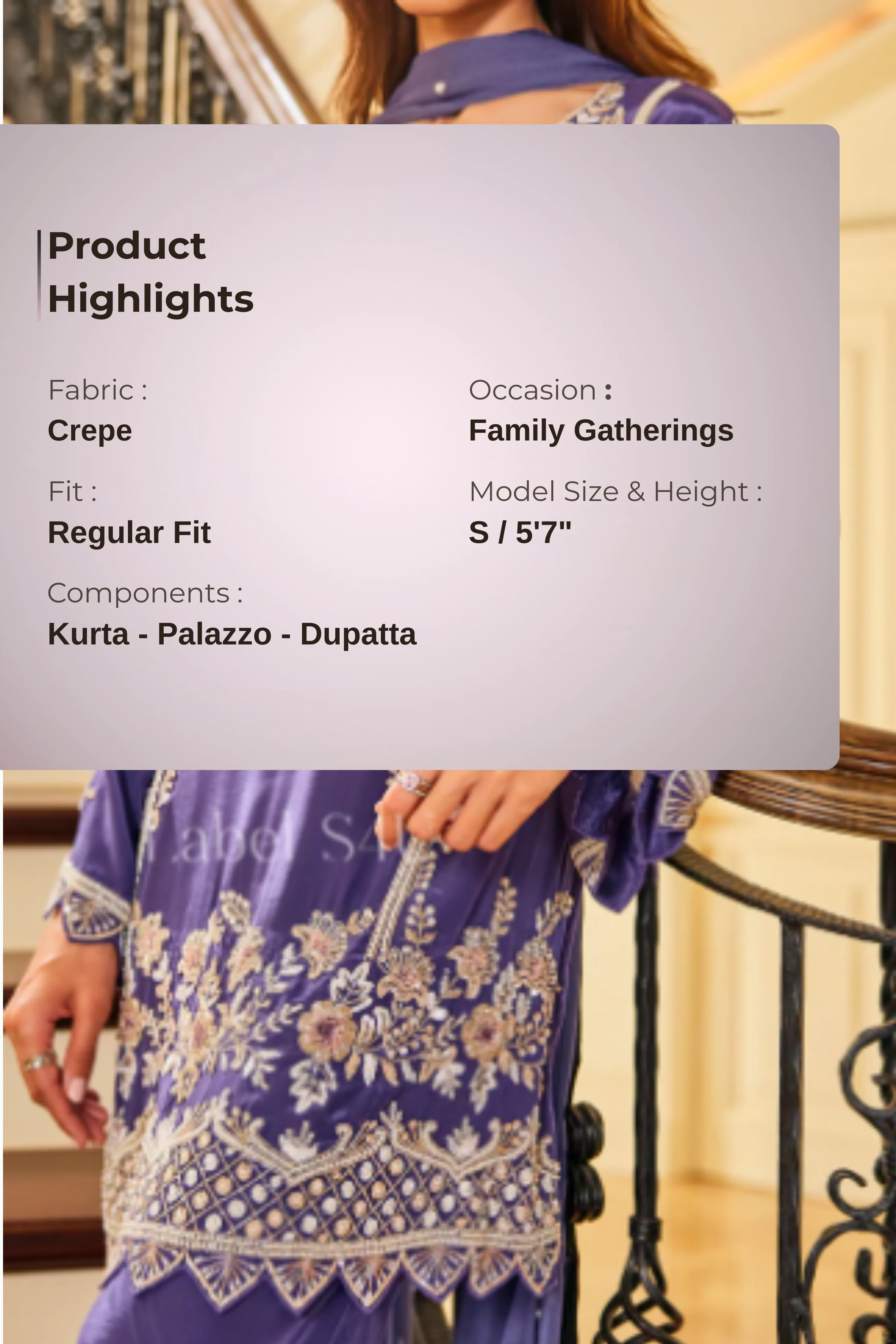 Fiza Handwork-Palazzo Set - Image 5
