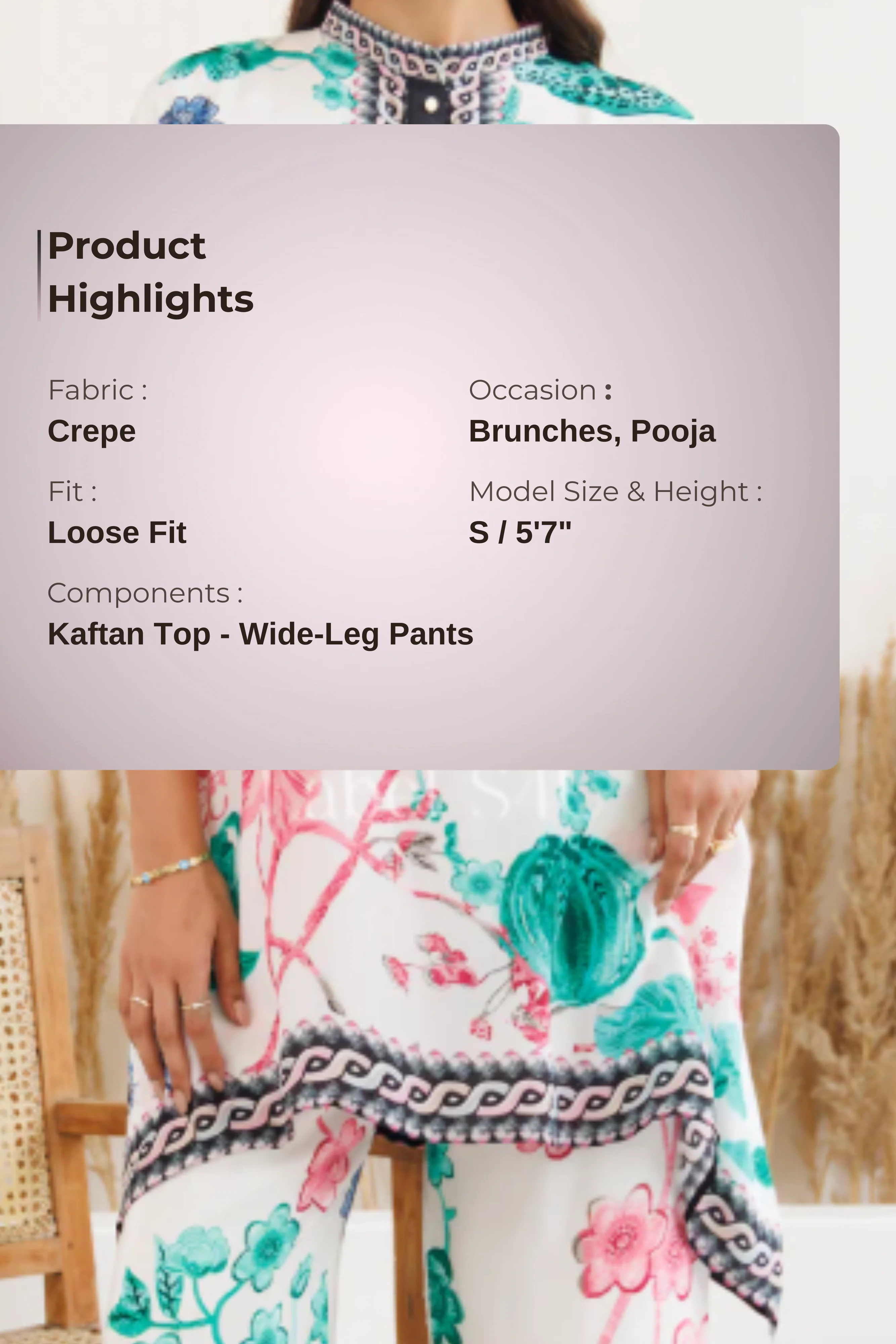 Floral Oasis Kaftan Set - Image 4