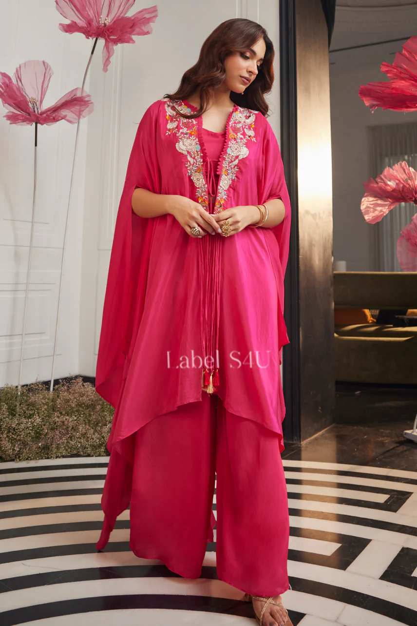 Fuchsia Flare-Cape Set