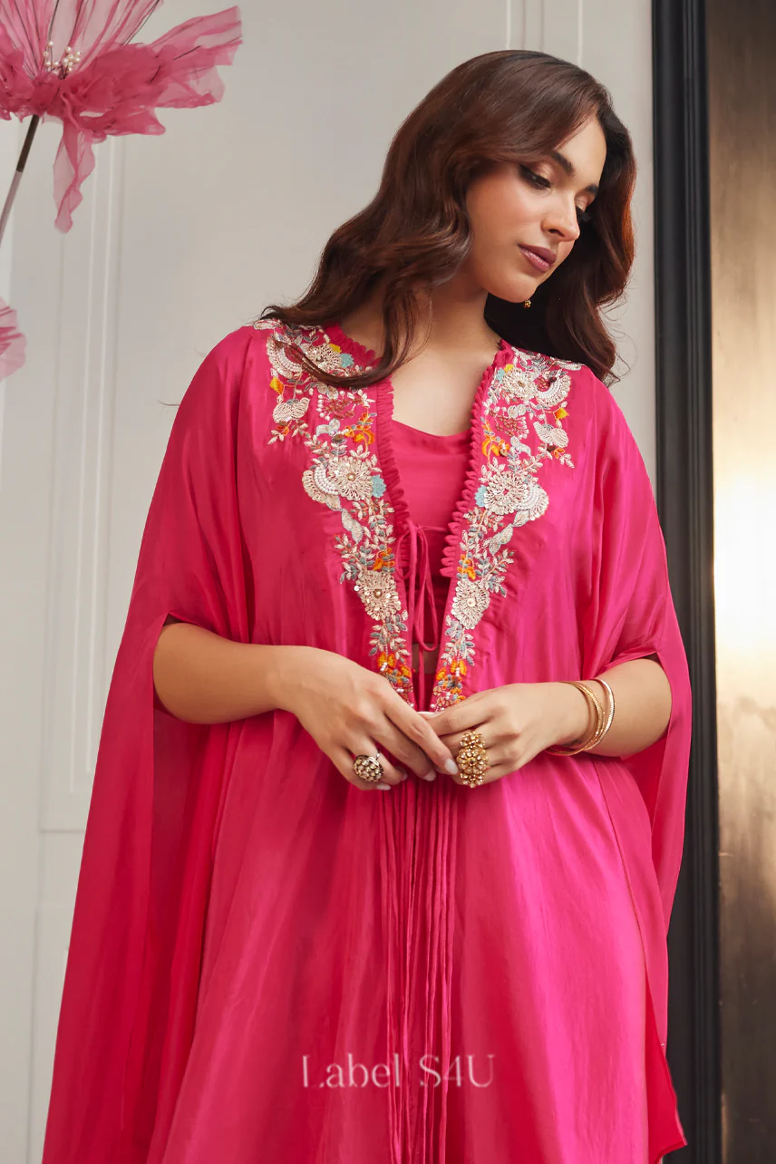 Fuchsia Flare-Cape Set - Image 3