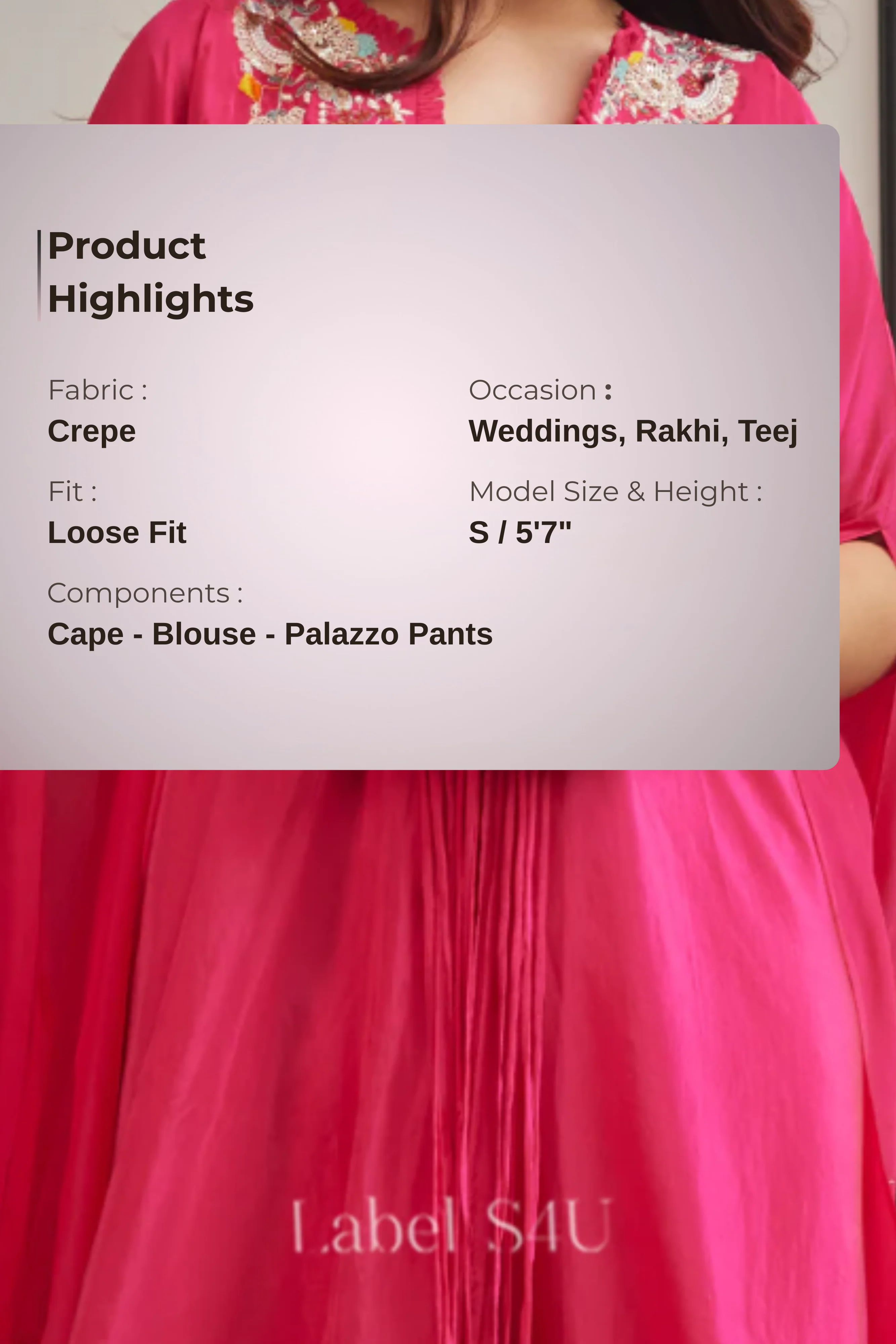 Fuchsia Flare-Cape Set - Image 4