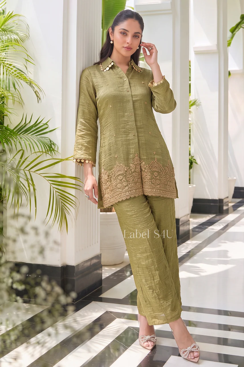 Glow Embellished Tissue Co Ord Set - Image 2
