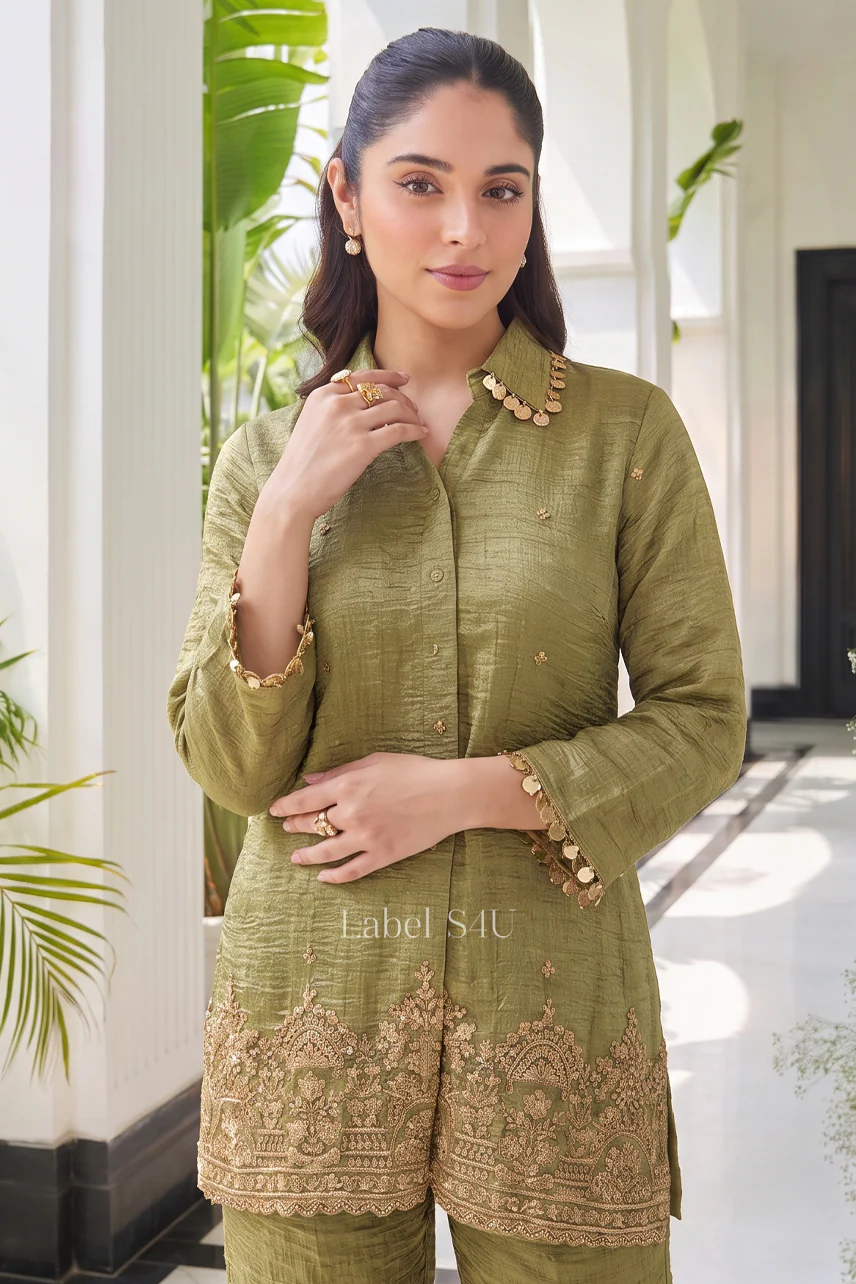Glow Embellished Tissue Co Ord Set - Image 7