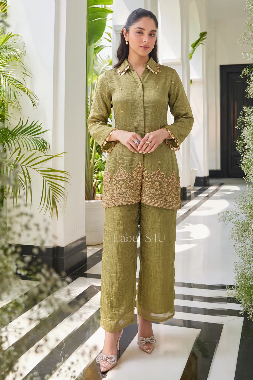 Glow Embellished Tissue Co Ord Set - Image 8
