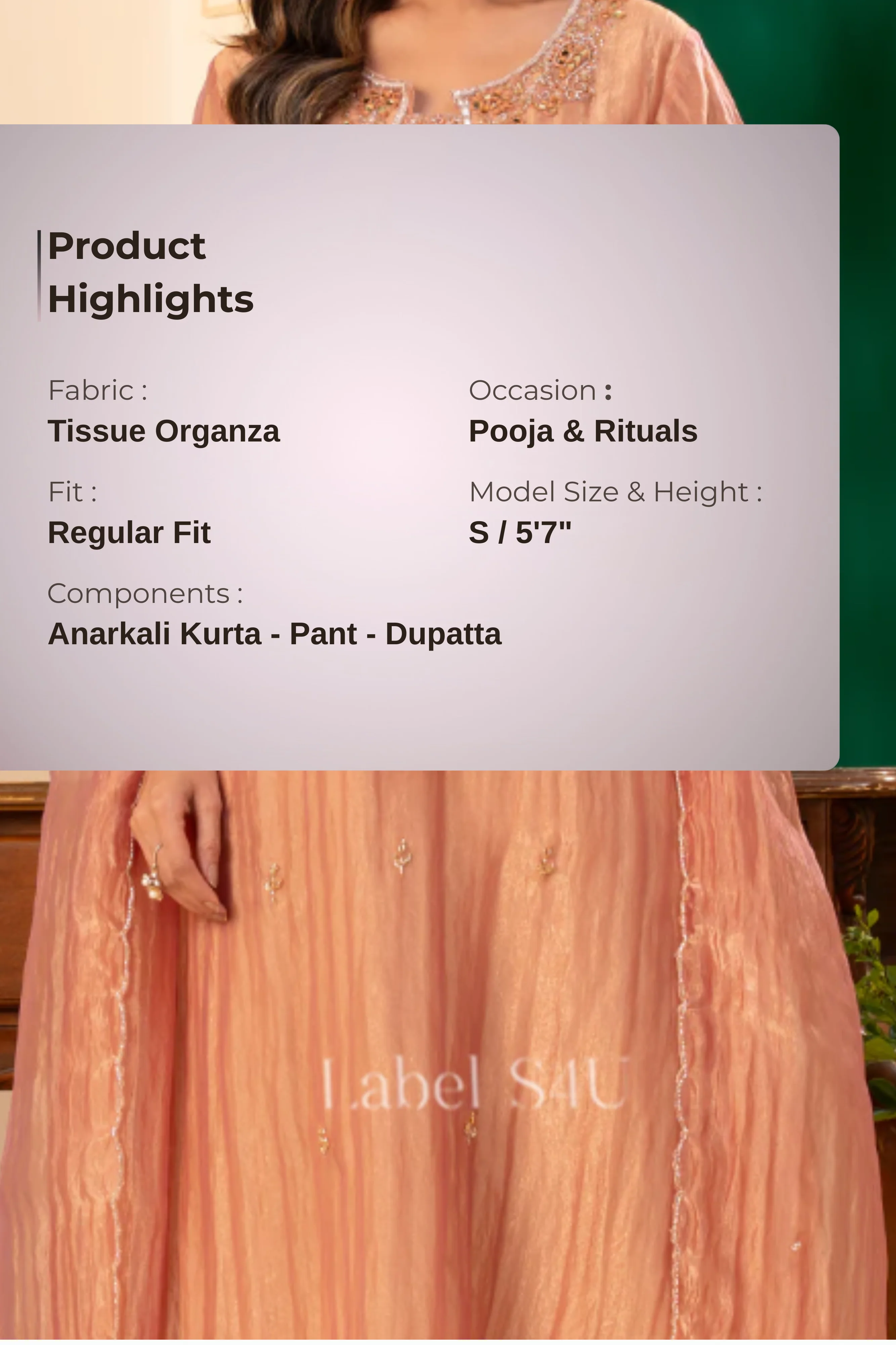 Grace-Tissue Anarkali - Image 4
