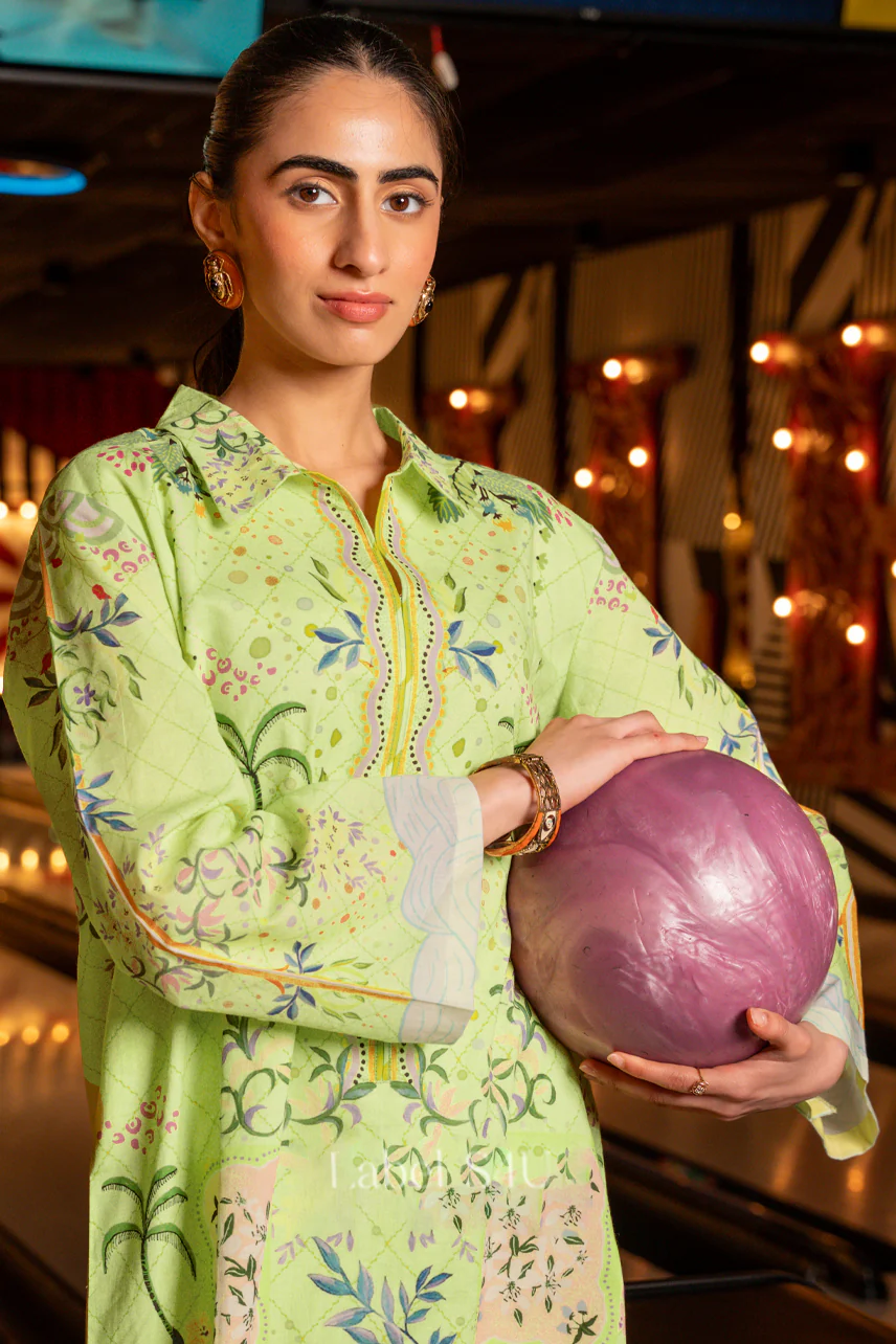 Green Bloom Cotton-Co-ord Set - Image 2